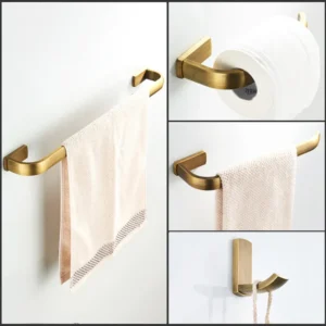 Antique Brass Bath Accessories Set - 4-Piece