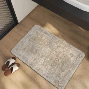 Khaki Moroccan Bath Mat: Super Anti-Slip & Quick-Dry