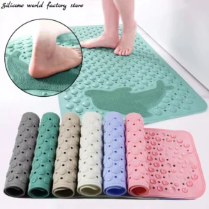 1pc Dolphin Bath Mat 35x70cm, Non-Slip PVC Bathtub Rug