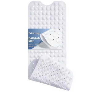 Non-Slip 40x100cm Bath Tub Mat, Machine Washable with Suction Cups