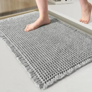 Waffle Non-Slip Bath Mat, Machine-Washable Soft Doormat