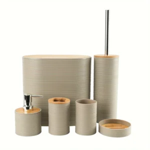 6-Piece Bathroom Set: Toothbrush Holder, Soap Dispenser & More