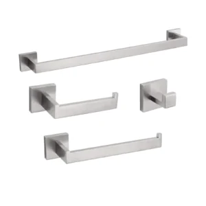 Modern Black Bathroom Hardware Set - 5-Piece