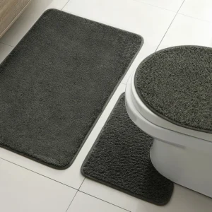 Soft Absorbent Non-Slip Microfiber 3-Piece Bathroom Carpet Set