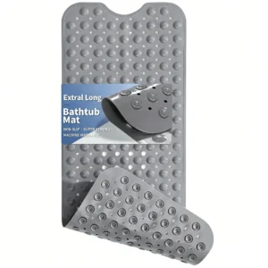 Non-Slip 40x16 Bathtub Mat with Drain Holes & Suction Cups