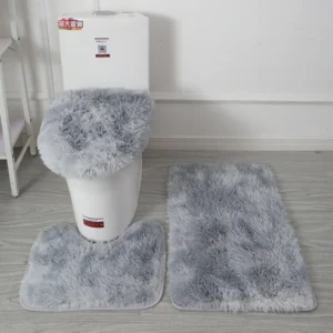 3Pcs Toilet Seat Cover Set - Anti-Slip Bath Mat & Rug