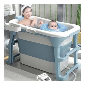Foldable Bathtub for Adults, Portable Soaking Tub with Lid