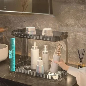 Double Layer Bathroom Storage Rack for Skincare & Cosmetics