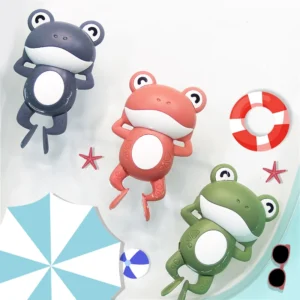Cute Frog Clockwork Bath Toy for Kids Swimming Fun